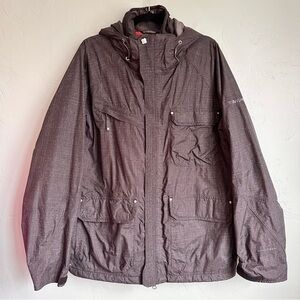 Columbia Dark Gray Winter Ski Snowboard Jacket Titanium Omni Tech Size Large EUC